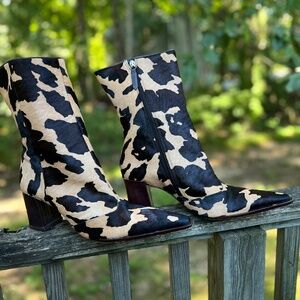 SCHUTZ boots US 11 Genuine Calf Hair + Leather 2.5 in Heel